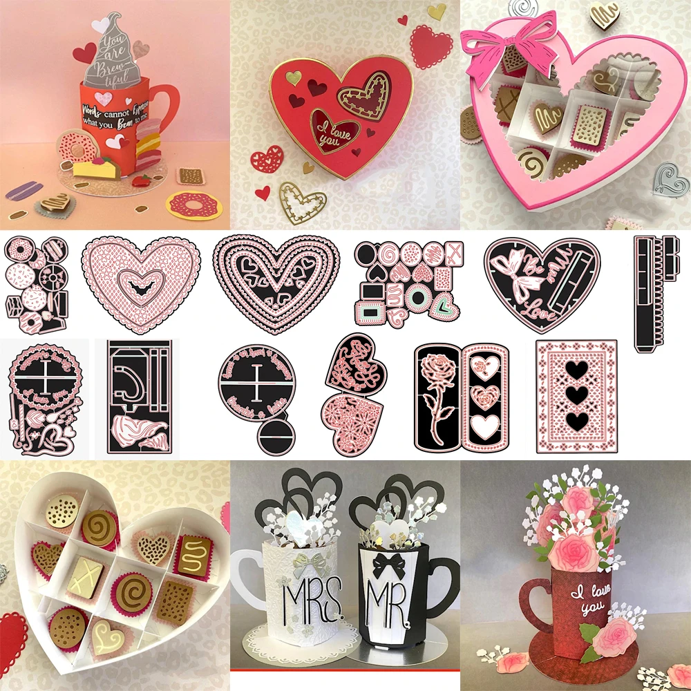 Коллекция кофейных стаканчиков в форме сердца металлические пресс-формы сделай