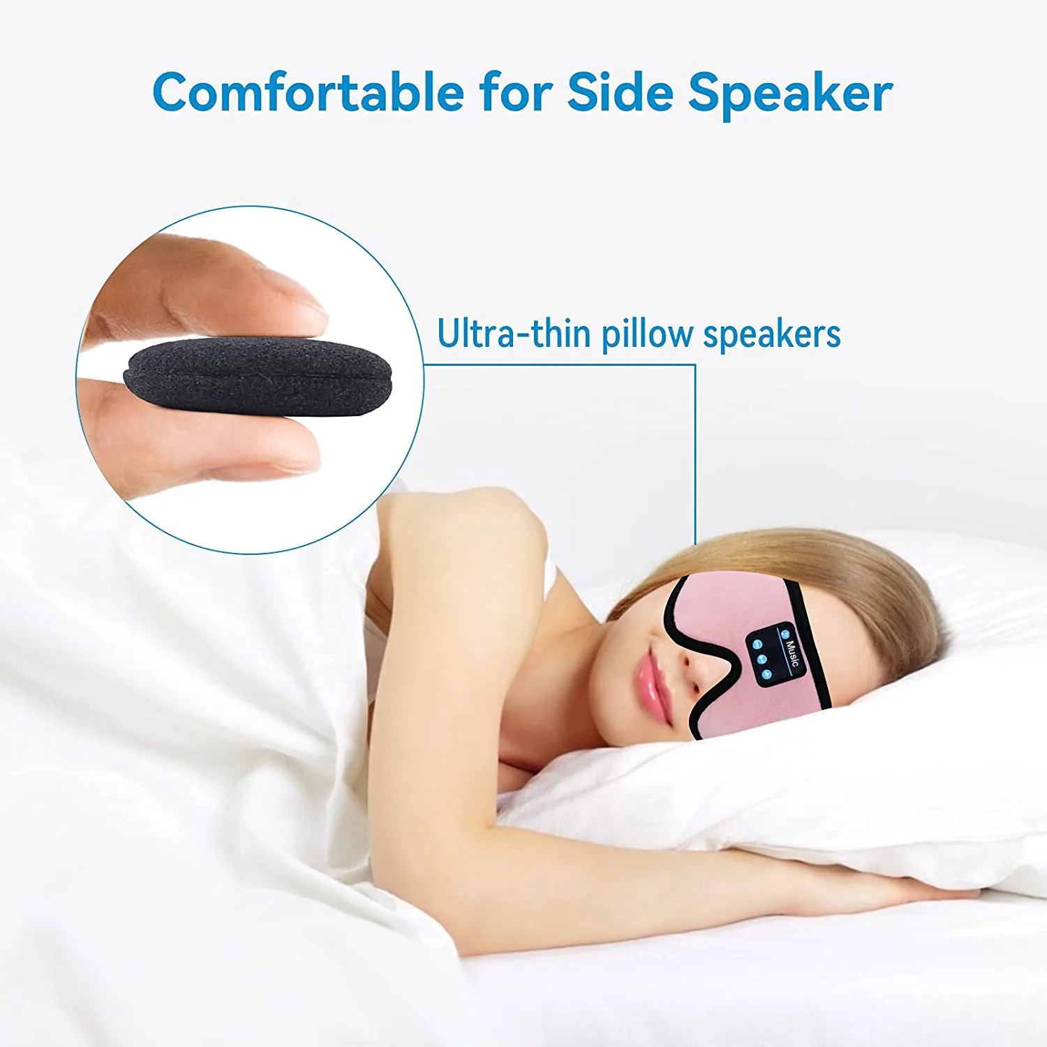 Ceny Nowe Słuchawki Sleep Bluetooth 3D Maska Do Spania Bezprzewodowe Słuchawki Do Spania Z Wbudowanym Głośnikiem HD Idealne Do Podkładów Bocznych