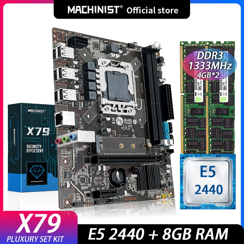 Machinist X79 LGA 1356 комплект материнской платы с процессором Intel Xeon E5 2440 8 Гб (2*4 Гб) 1333 МГц