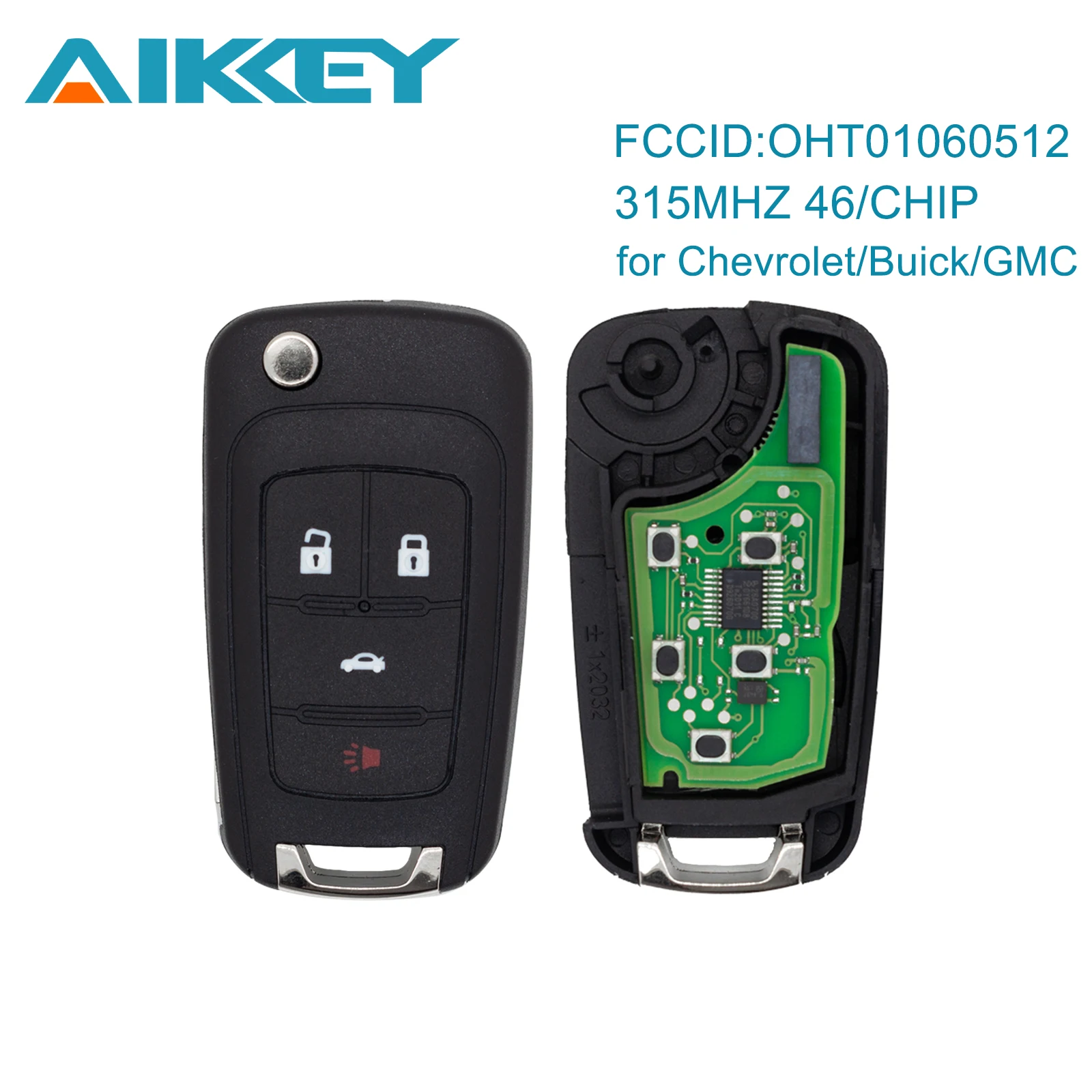

4-кнопочный автомобильный брелок с дистанционным управлением OHT 01060512 Чип ASK 46, 315 МГц для Buick Chevrolet Cruze Sonic GMC Terrain