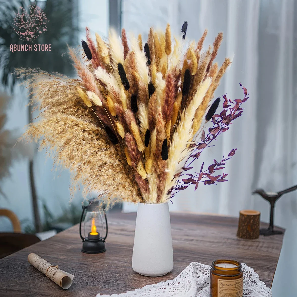 80 шт. сушеные пампасные травы букет цветов в стиле бохо домашний интерьер ваза