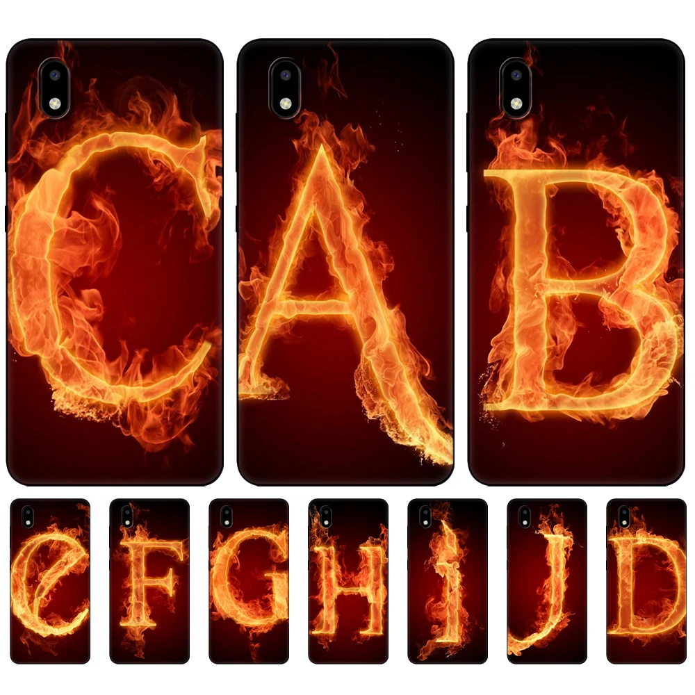 

For ZTE Blade A3 2019 2020 Case Phone Back Cover For A3 lite Case For ZTE Blade A31 Soft Case A3 31 black tpu case Flame letters