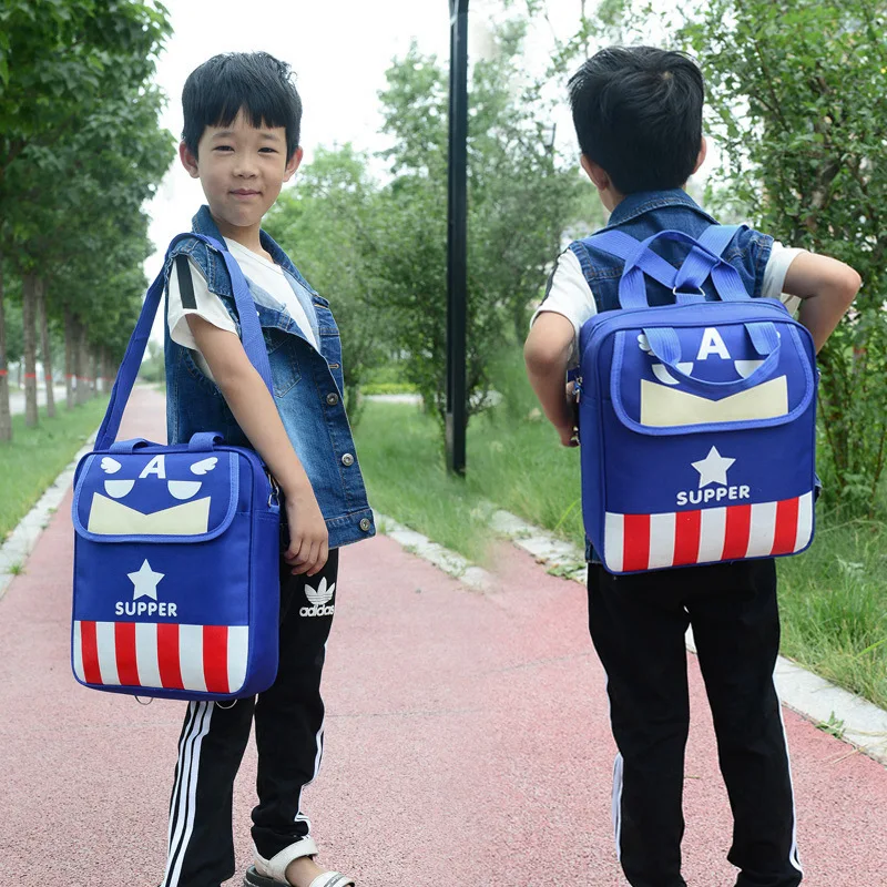 Disney Marvel Elementary School Captain America School Bag Portable Tutorial Bag Boys Backpack One Shoulder Diagonal Bag