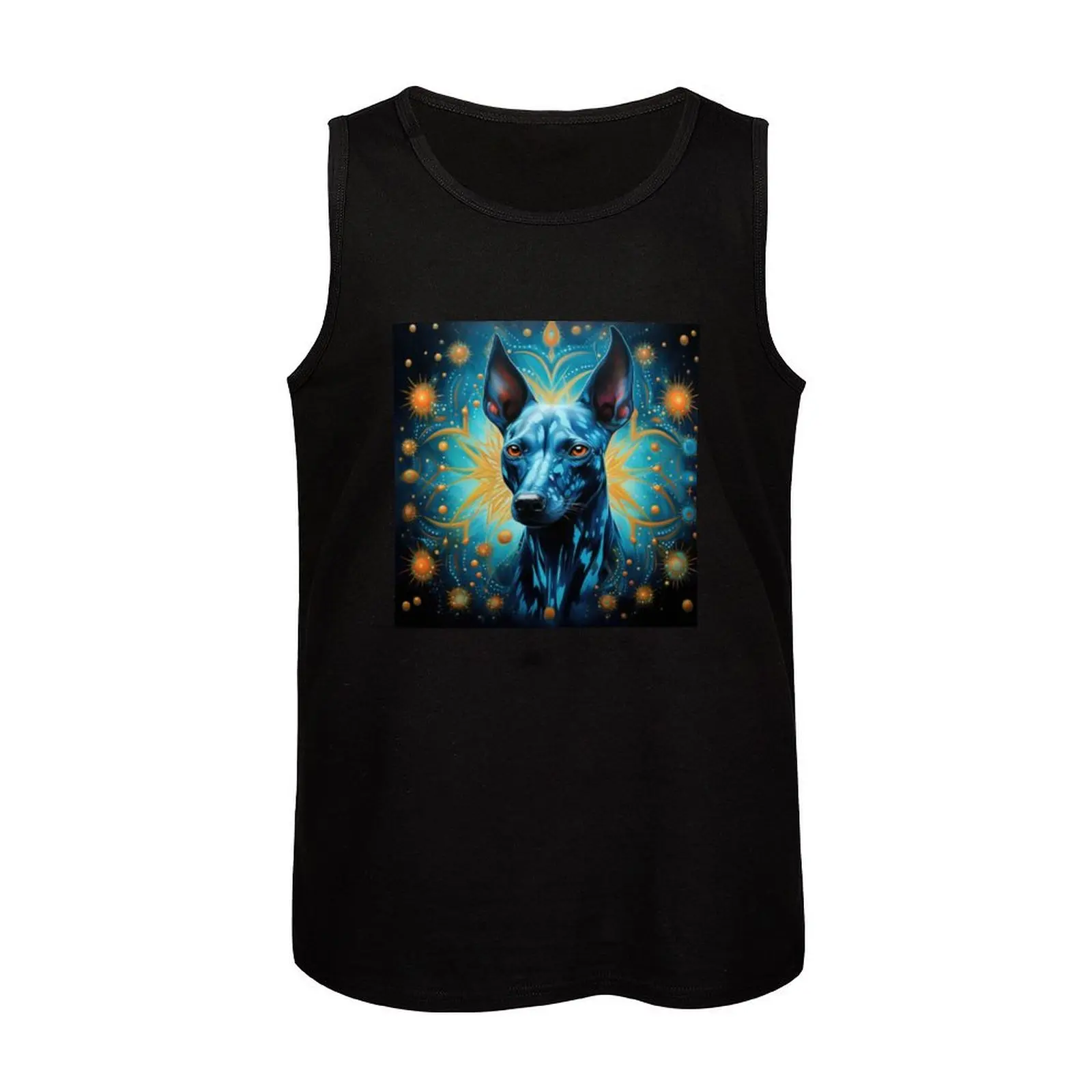 Xoloitzcuintle мексиканские бесшерстные собаки соло искусство в старинном ретро-стиле