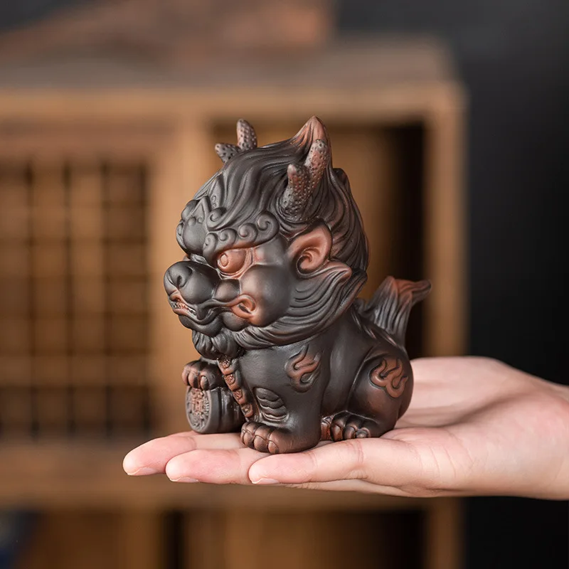 Керамическая талисман декоративная статуя кирина в виде животного