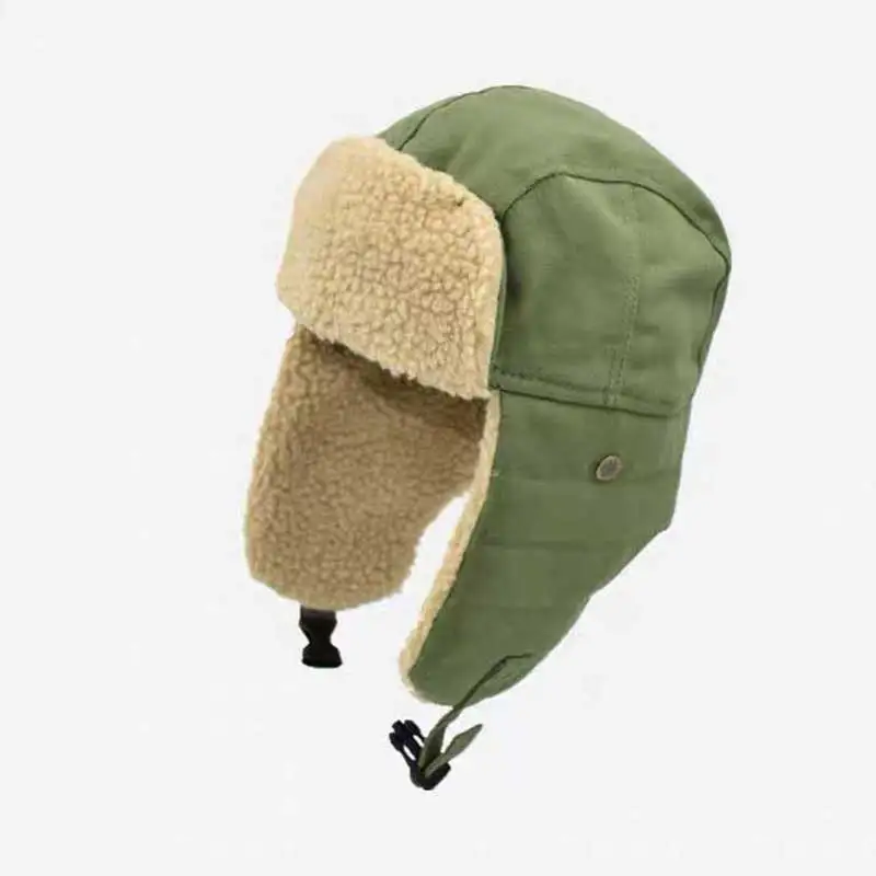 

Warm Bomber Hats Earflap Russian Hat Men Women Ear Flap Winter Hat Windproof Cycling Skiing Winter Snow Hats балаклава с ушками