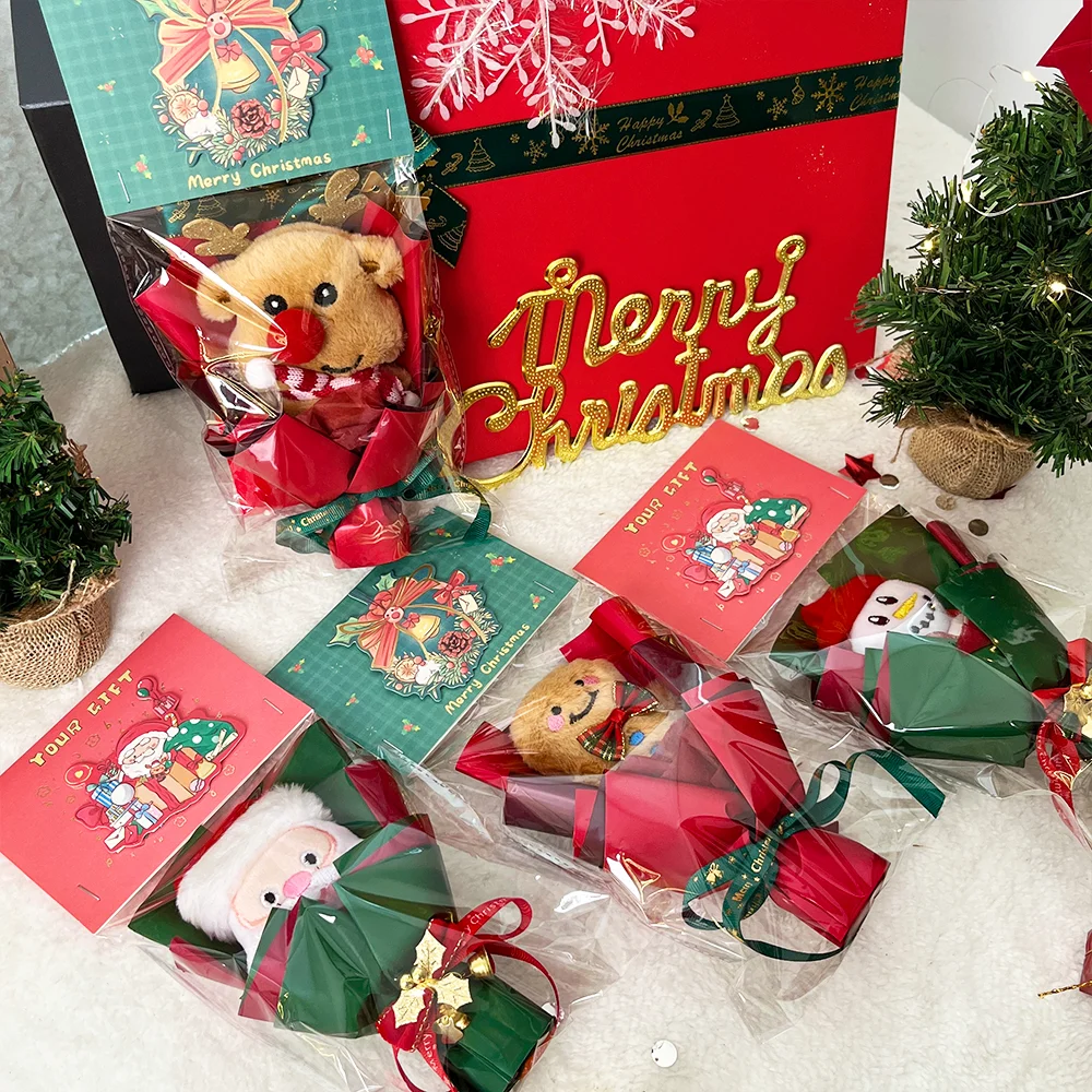 Рождественский букет плюшевая кукла игрушка снеговик олень рождественская елка