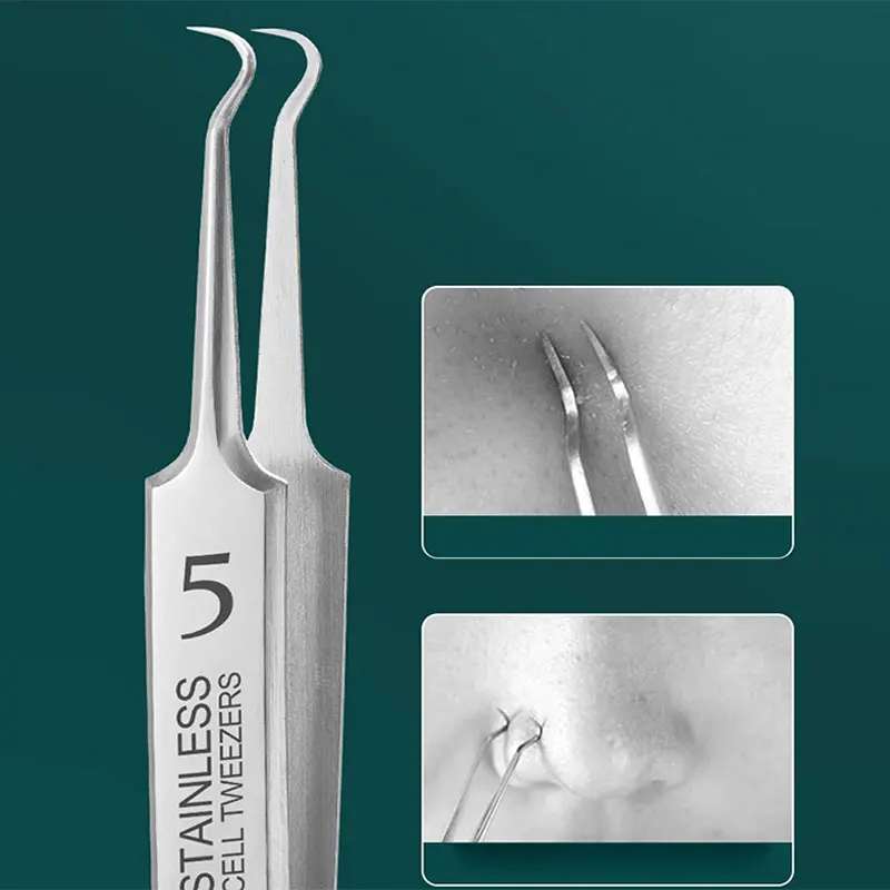 Пинцет Для Удаления чёрных точек в клеточках Специальная игла для соскабливания