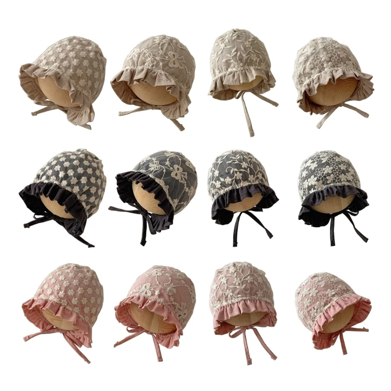

LittleGirl Infant Cotton Bonnet Cap Photography Props SunProtection Hat 69HE