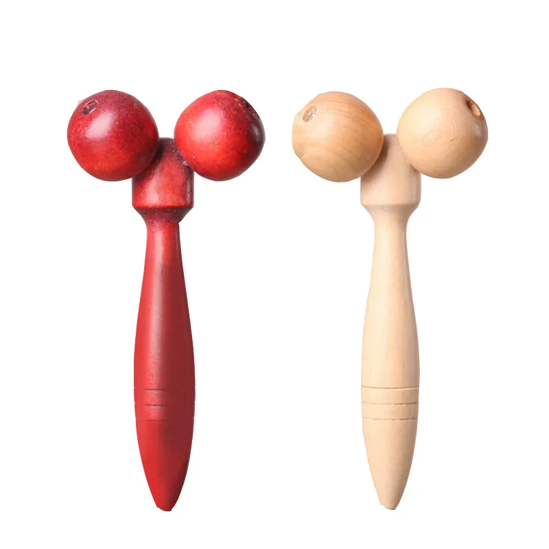 

Wooden Eye Face Roller Health Care Massager Primary Wood Color Relaxing Neck Chin Slimming Face-lift Massage Tool