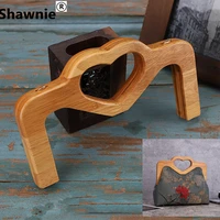 1 set wholesale nature heart shape with hinge guangzhou wooden handle purse frame obag accessories handbag purse frames hangers