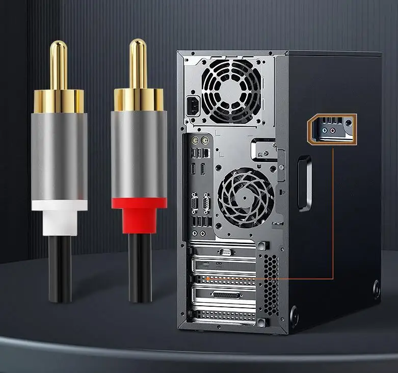 Позолоченный аудиокабель-усилитель 2RCA на 2 RCA штекер-штекер аудио кабель 1 м 3 для