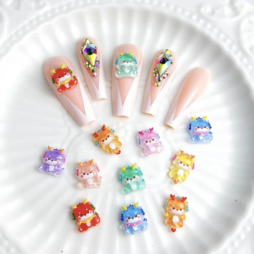 10 шт./компл. светящиеся украшения для ногтей с драконом китайский Новый год