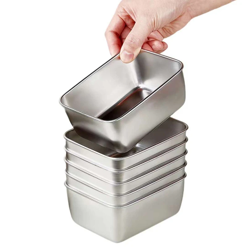 

1/4Pcs Stainless Steel Refrigerator Food Storage Box with Lid Prepare Food Freshness Preservation Box Picnic Box