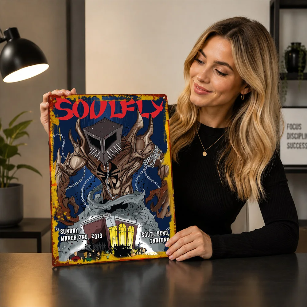 Фото Металлическая винтажная табличка Soulfly для декора интерьера спальни, офиса, дома, настенный декор №3