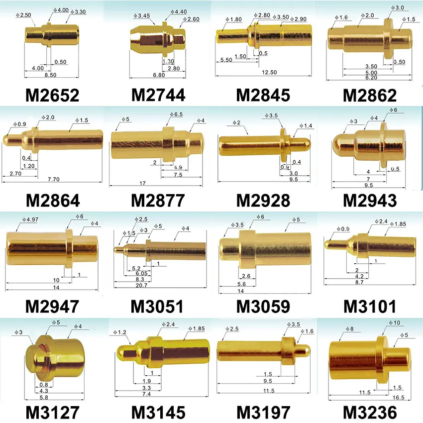 1 шт. 3A 4A 5A 10A 25A Высокоточный контактный разъем Pogo для зарядки, контактный пружинный проводящий тестовый штифт M2864 M2877 M2928 M2943 M2947