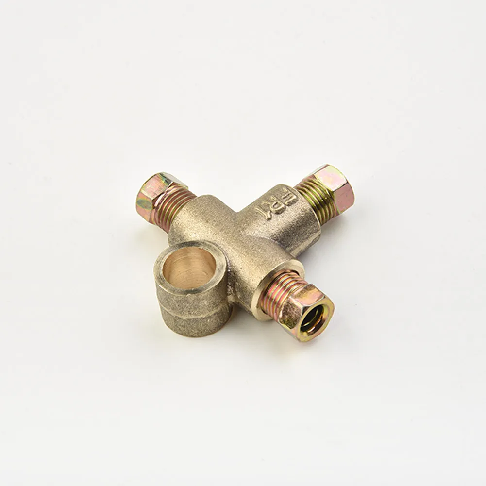 

4pcs Pack Universal 1x Way Brake T Pipe Unions With 3X10mm Male Short Nuts Metric M10 3/16\\\" Pipe 10mm Brake Lines Durable
