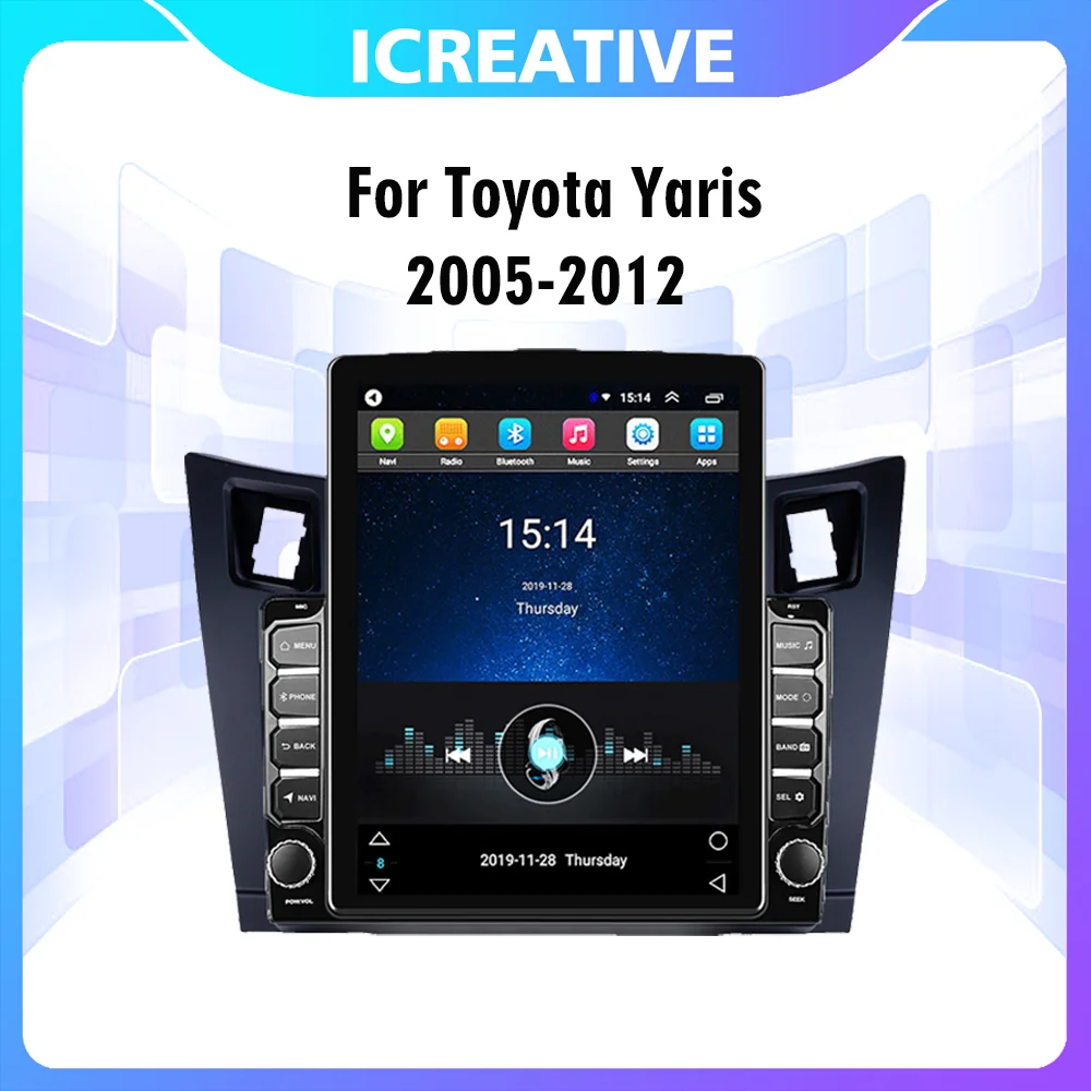 

Car Multimedia Player 2 Din 9.7" Tesla Screen For Toyota Yaris 2005-2012 GPS Navigator Android Autoradio Stereo Head Unit