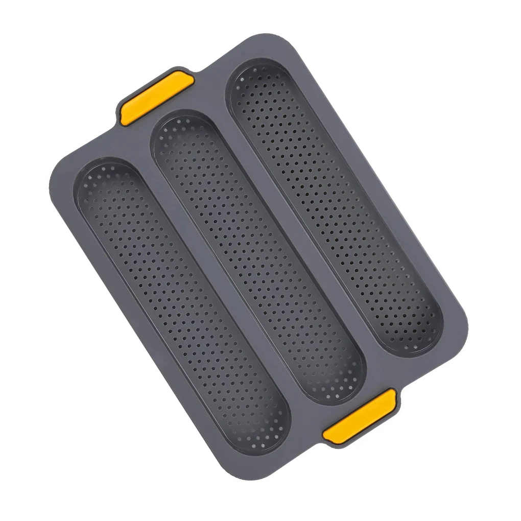 

Silicone French Bread Baking Mold Set Bread Wave Baking Tray Practical Cake Baguette Mold Pans 3 Groove Waves Bread Baking Tool