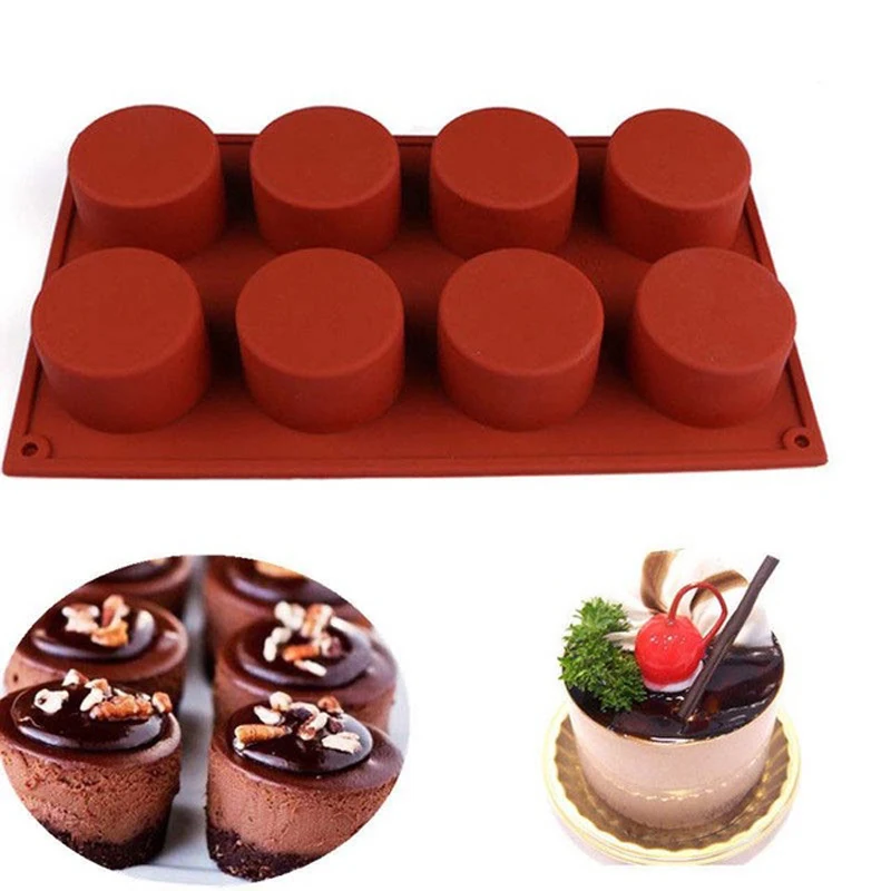 

8 Holes Round Cake Mold Silicone Fondant Mould DIY Cupcake Jelly Pudding Cookies Mousse Cake Mold Baking Tools Bakeware