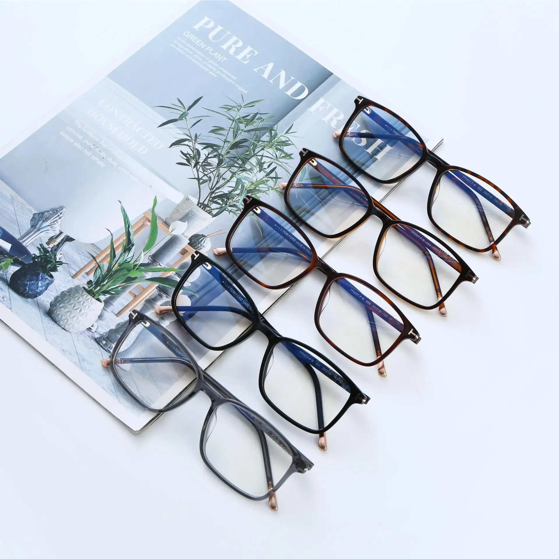 Бренд Tom винтажная квадратная оптическая оправа для очков модная ацетатная