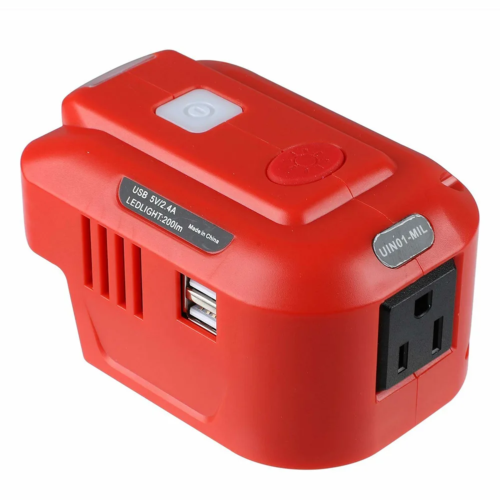 

Power Supply Inverter Portable USB For Milwaukee M18 Lithium-Ion 150 W USB Charger 18V 120 VAC 200 Lumens LED Light Power Tool