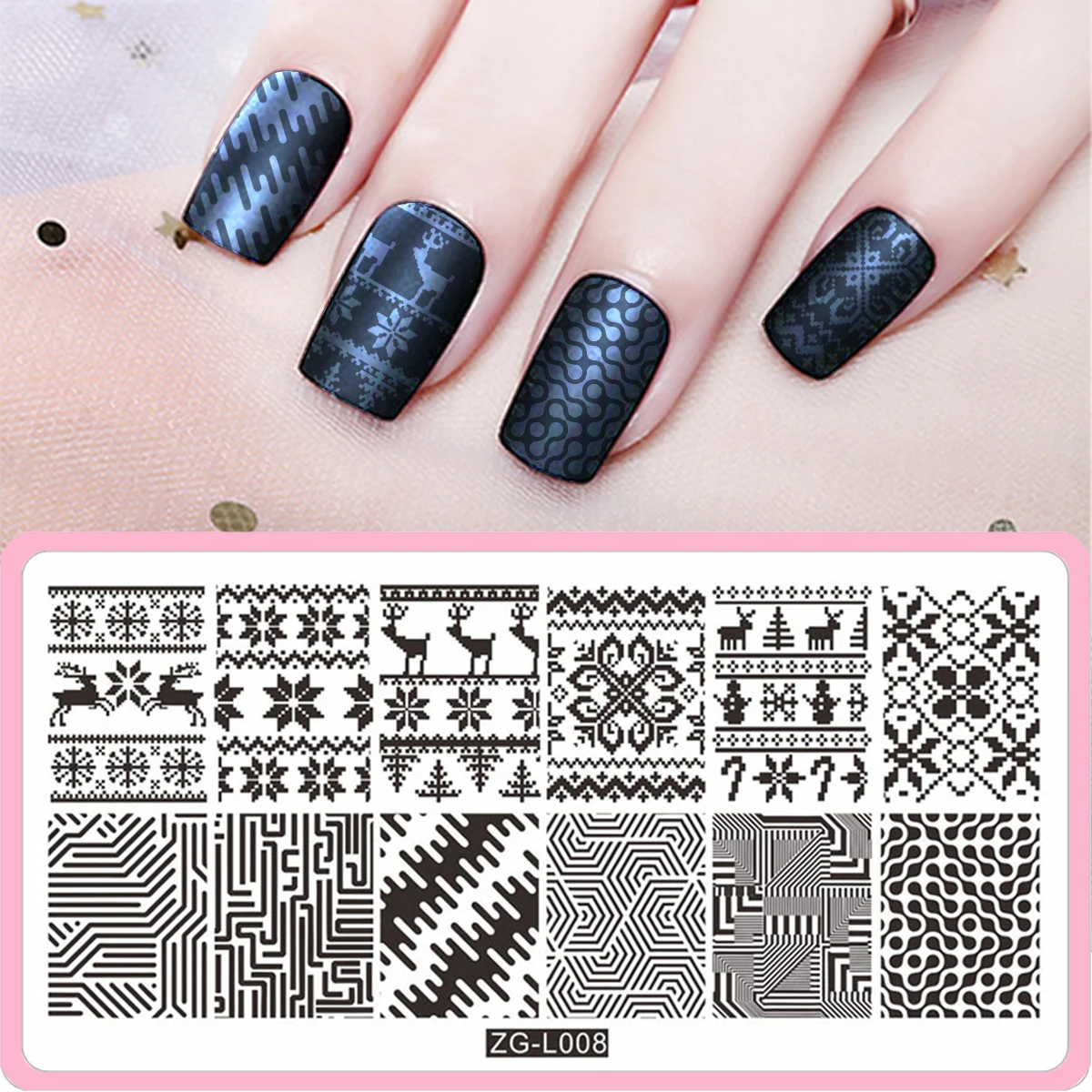 

Lace Line Nail Art Stamping Plates Flower Leaf Fire Geometry Image Stamp Templates Print Manicure Accessories and Tools