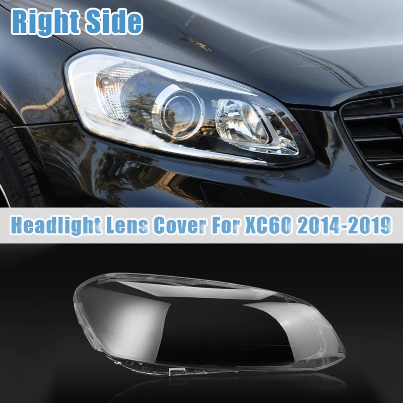 

Left + Right For Volvo XC60 2014-2019 Car Headlight Lens Cover Front Headlight Lampshade Lamp Shell Cover Clear
