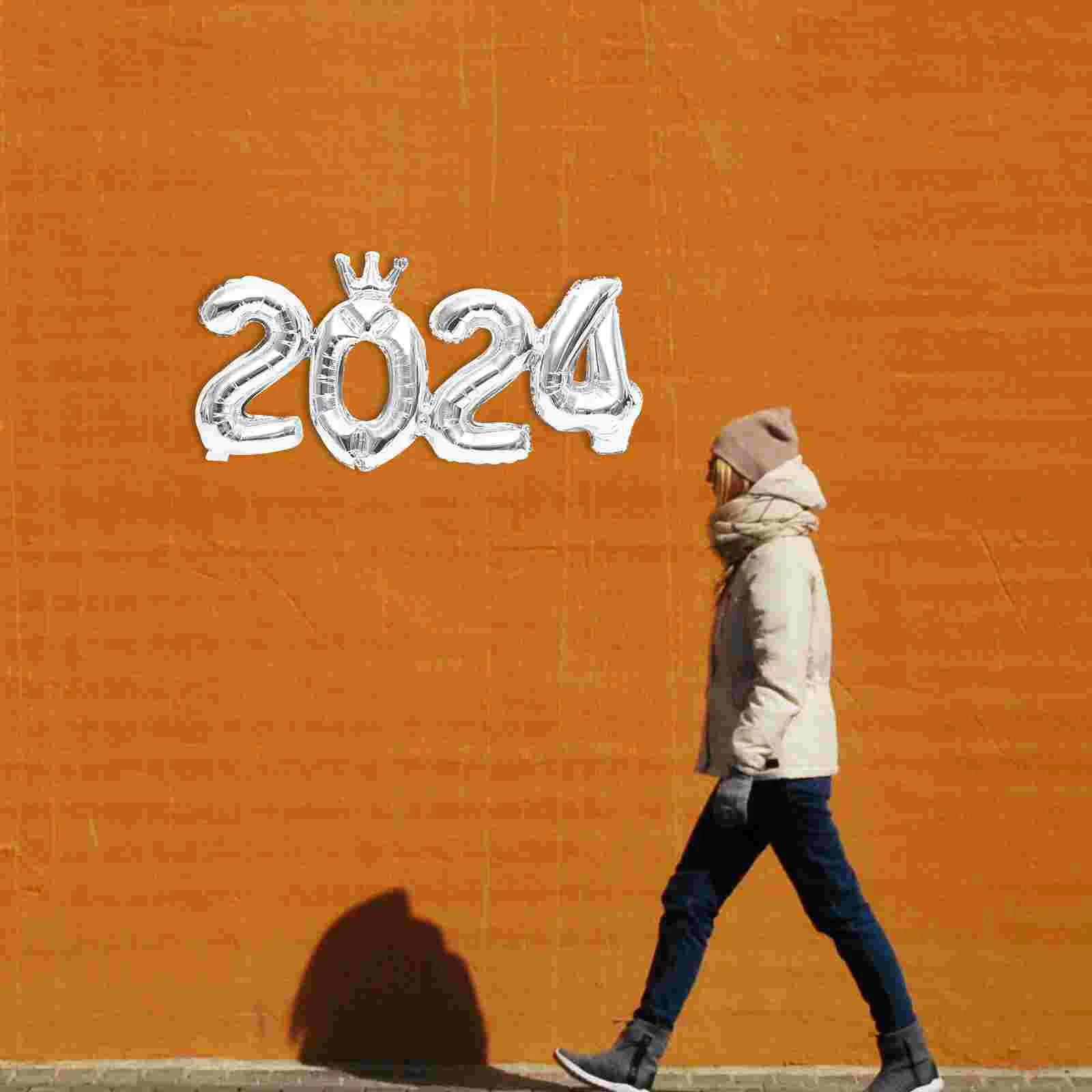 

Digital Paper New Year Party Supplies 2024 Graduation Balloons Number Decoration Props Large Favor