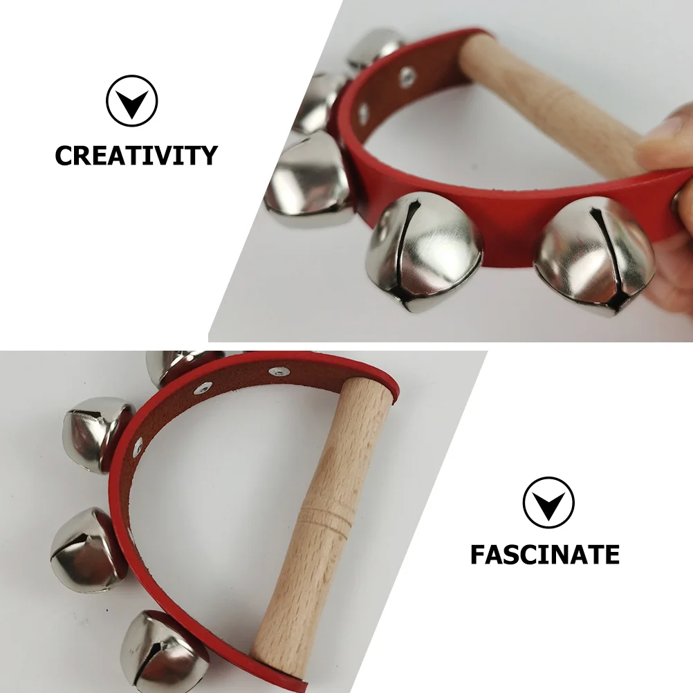 Ручной ударный инструмент с пятью колокольчиками деревянный колокольчик