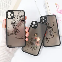 kiss line drawing phone case for iphone 11 12 13 pro max case hard cover iphone 8 7 xr 13 12 mini xs max 6 6s plus x se 20 funda