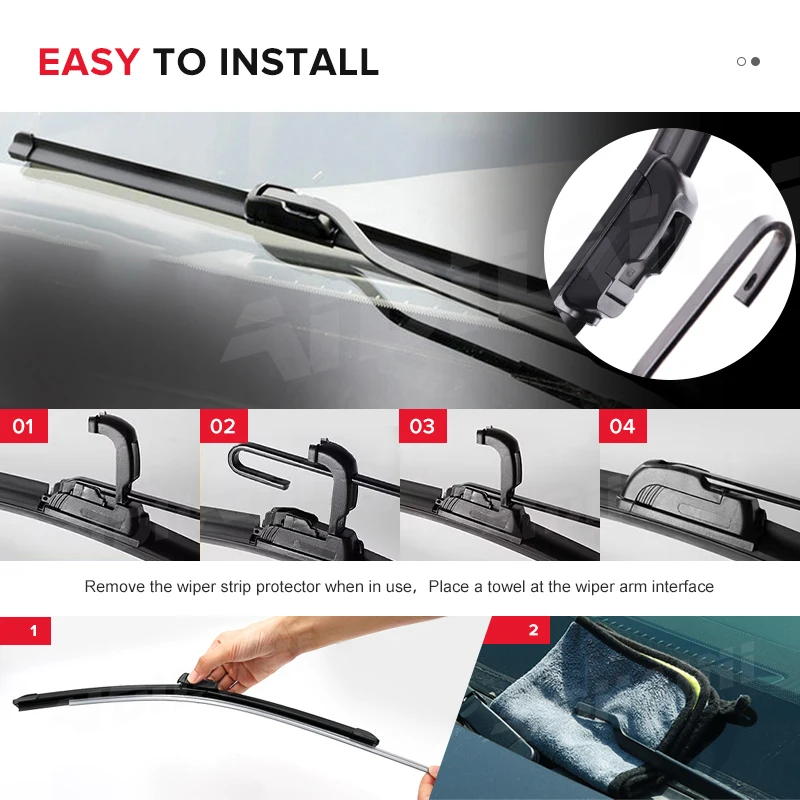 Фото Стеклоочиститель MIDOON для Nissan Qashqai J11 2013-2020 2014 2015 2016, передние и задние щетки стеклоочистителя, щетки для ветрового стекла 26 