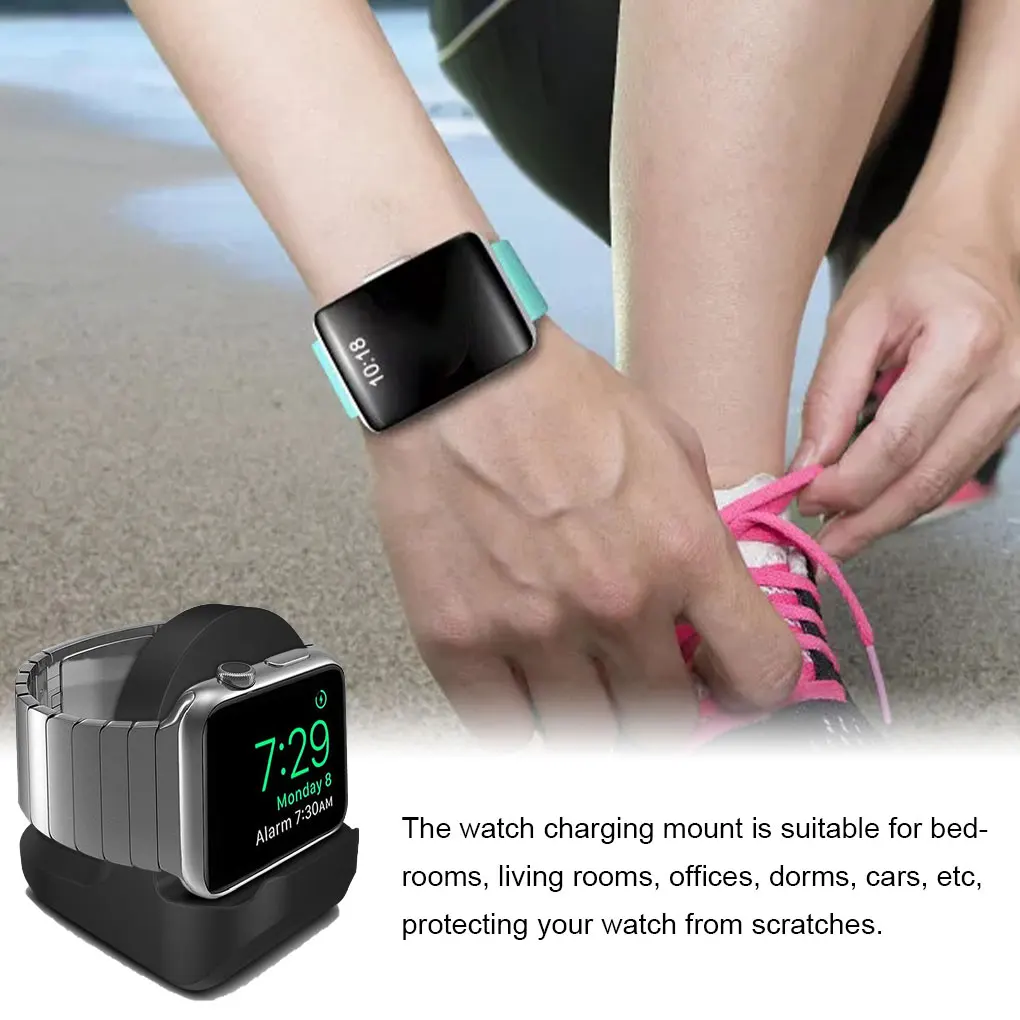 smartwatch charging stand wireless charger holder small nightstand storage support office electronics accessories black free global shipping