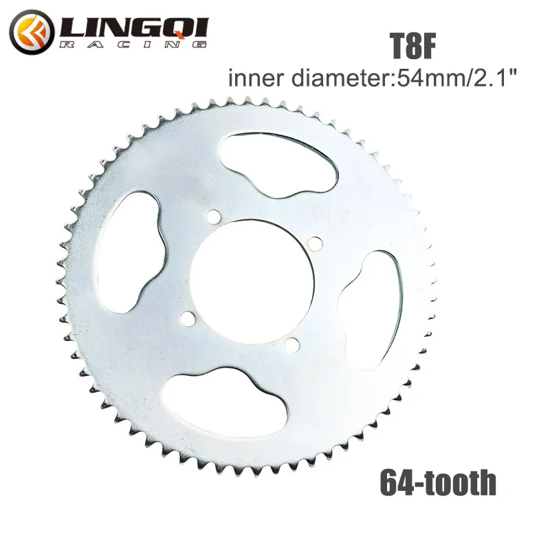 

Зубчатая Звездочка LING QI для мотоцикла T8F 64T 54T, диск передачи передач для 47cc 49cc 110cc 125cc 140cc кроссового велосипеда карты ATV