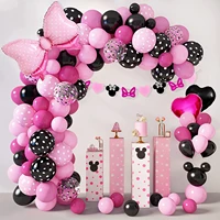 118pcs minnie mouse balloon garland arch kit bow foil balloons mouse banner for birthday party baby shower decorations supplies