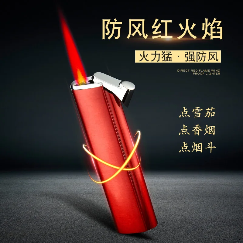 

Новинка креативная простая металлическая зажигалка надувная 10-уровневая ветрозащитная Зажигалка крутая трендовая сетчатая красная зажиг...
