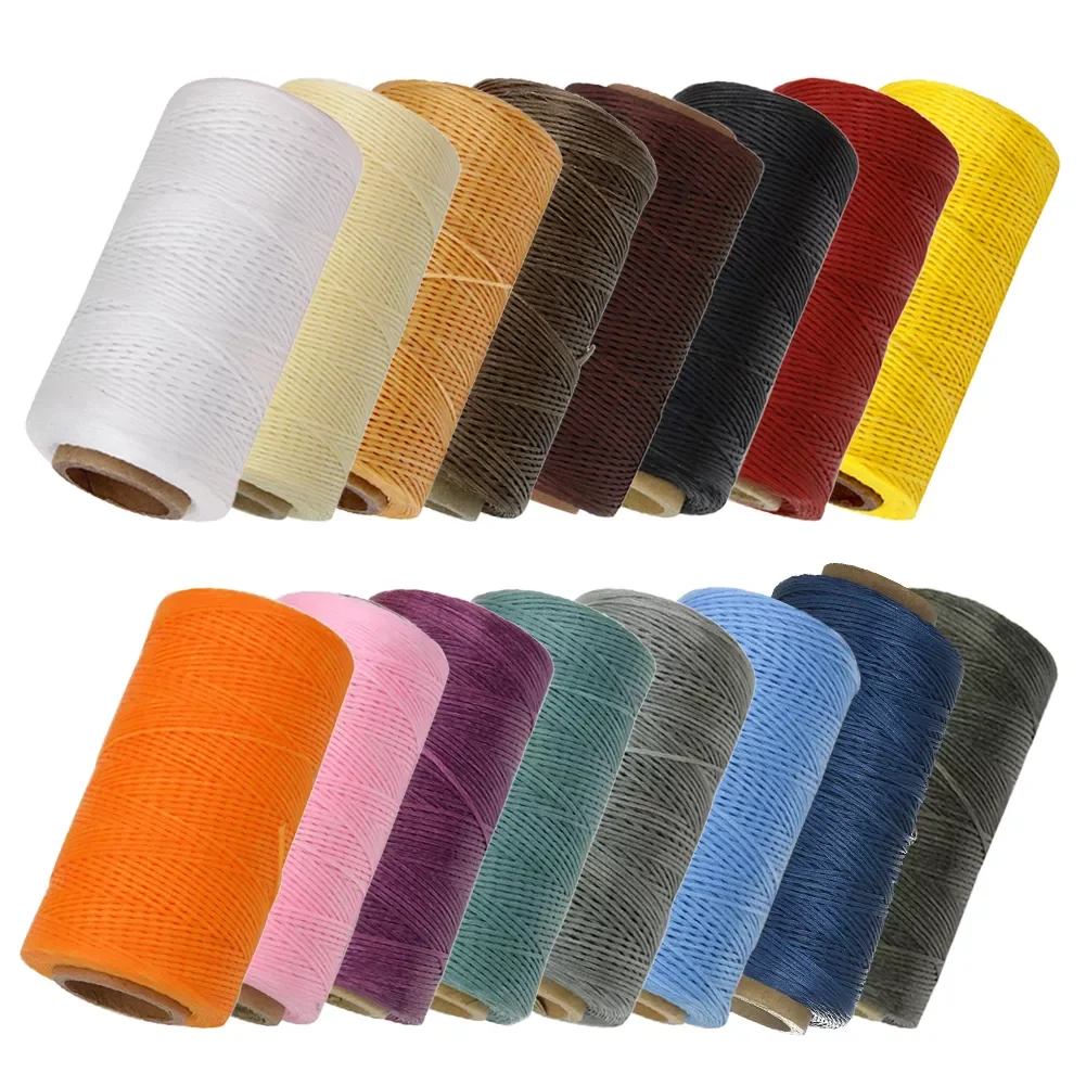 

0.8mm 150D Leather Waxed Thread Cord for DIY Handicraft Tool Hand Stitching Thread 260 Meters Flat Waxed Sewing Line