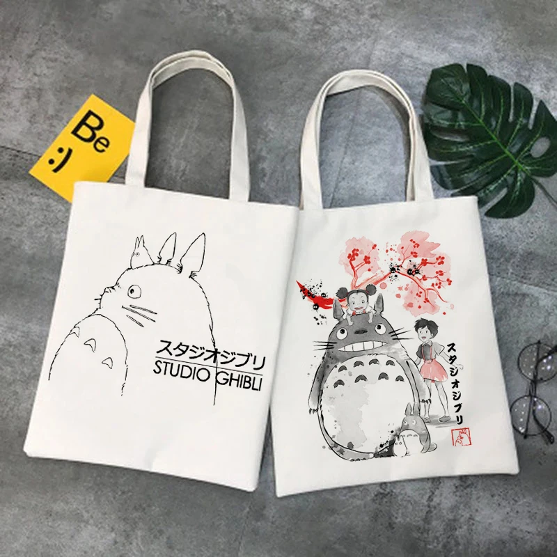 

Totoro Shopping Bag Grocery Handbag Shopping Cotton Tote Bag Reusable Reciclaje Cloth Bolsas Reutilizables women Sac Tissu