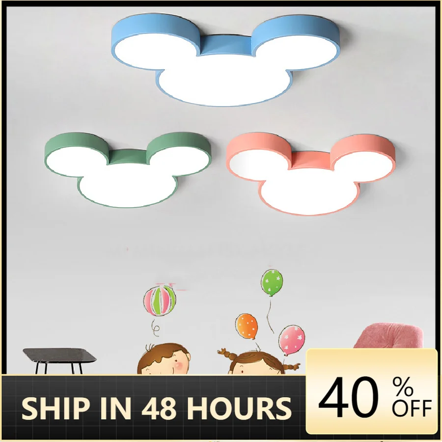 

LED Cartoon Mickey Ceiling Lights Modern Creative Children's Room Ceiling Lamp Decor Girls Bedroom Light Fixtures Ceiling Lustre