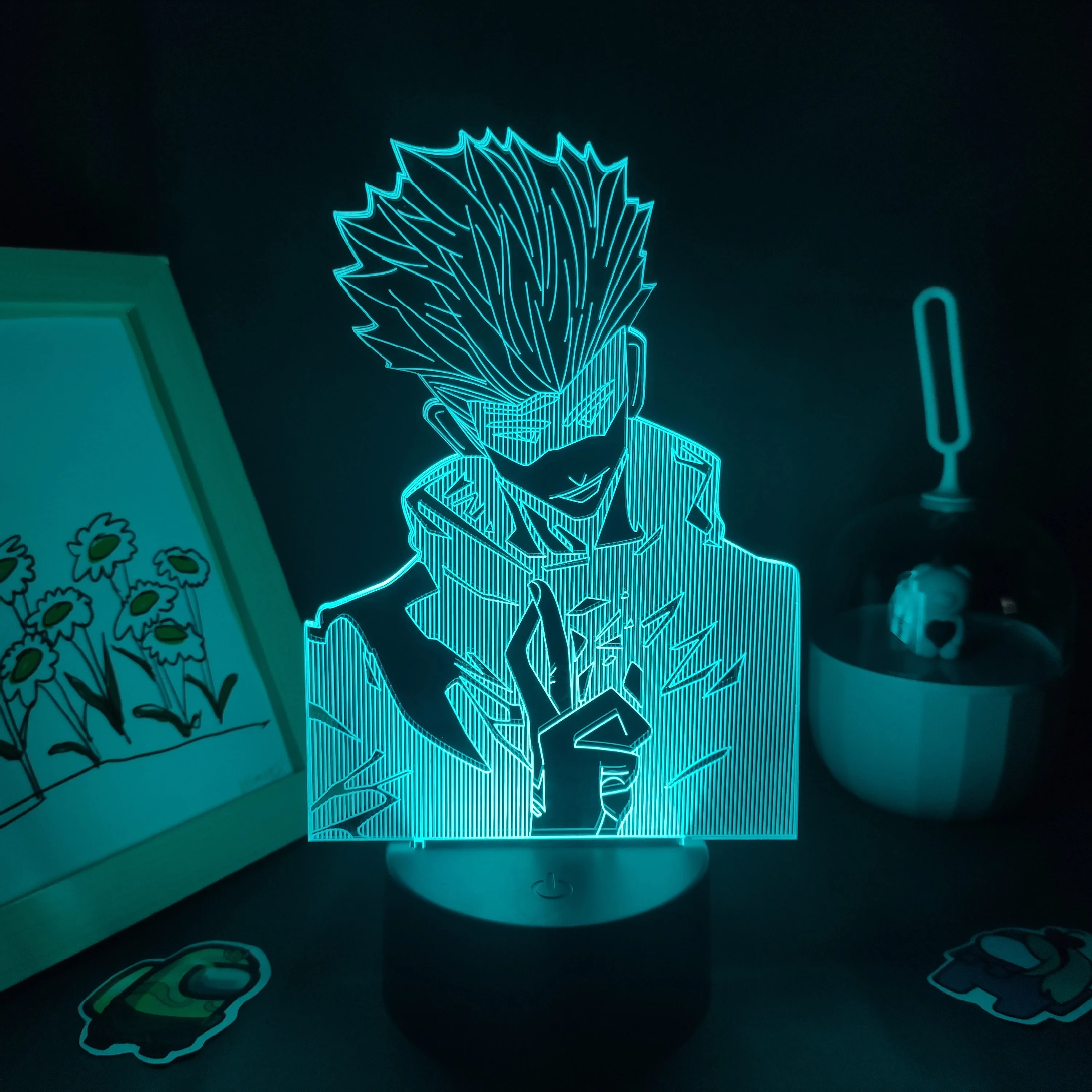 

Jujutsu Kaisen Anime Figure Gojo Satoru 3D LED Lamps RGB Neon Colorful Night Lights Bedroom Table Decoration Manga Birthday Gift