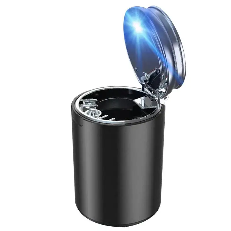 

Car Ashtray With Lid And LED Light Portable Cigars Cigarettes Ash Tray Container Smoking Accessories
