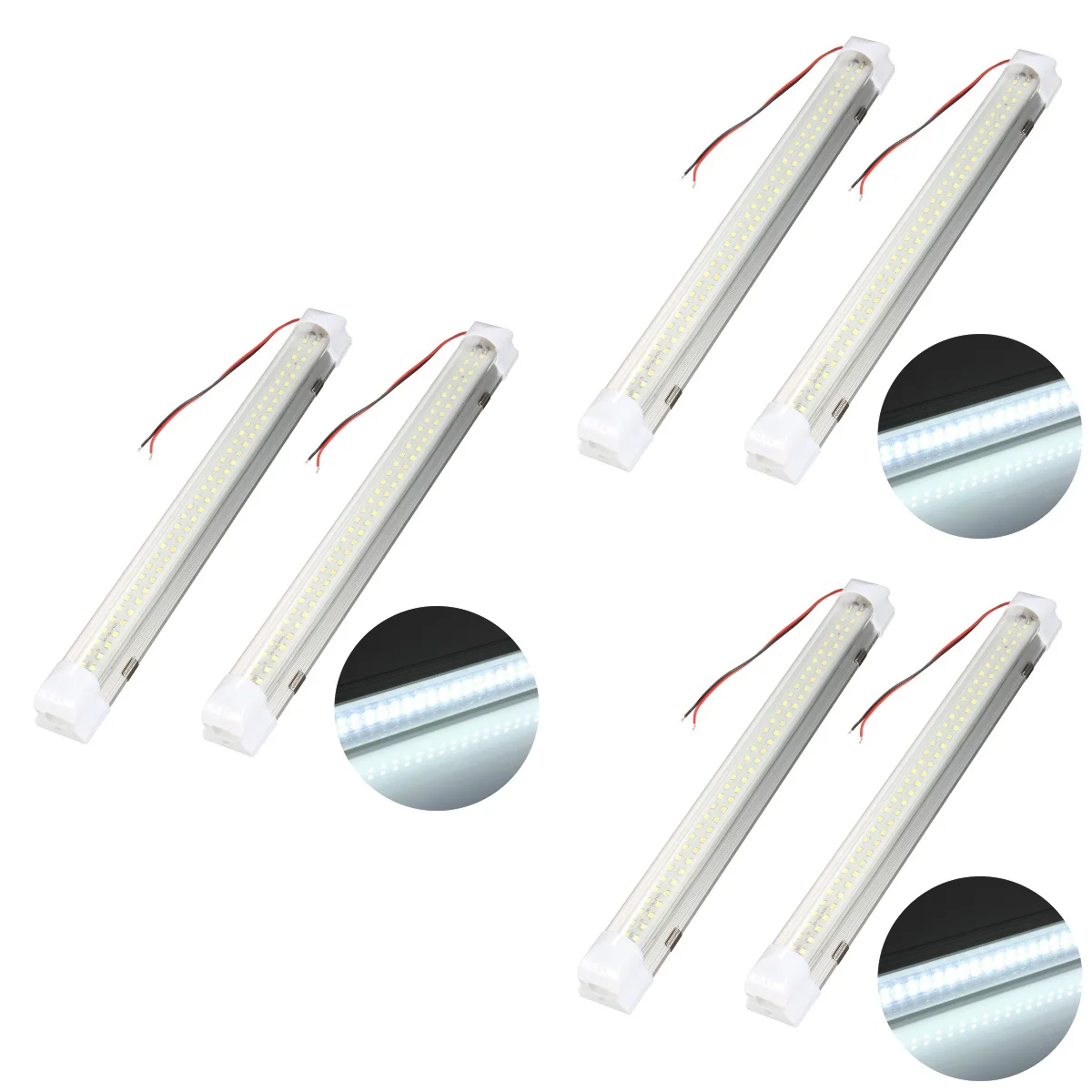 

6 pcs 12V 72 LED White Car Interior LED Light Strip Bar Lamp with On/Off Switch for Van Bus Caravan Lorry Camper Boat