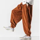 Корейские мужские однотонные вельветовые шаровары MRGB, хлопковая Повседневная Уличная одежда, мужские брюки-карго большого размера до щиколотки, весенние мужские брюки