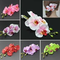 fashion bohemia flower hair clip big butterfly orchid hair accessories women bridal hairpins wedding party jewelry accessory