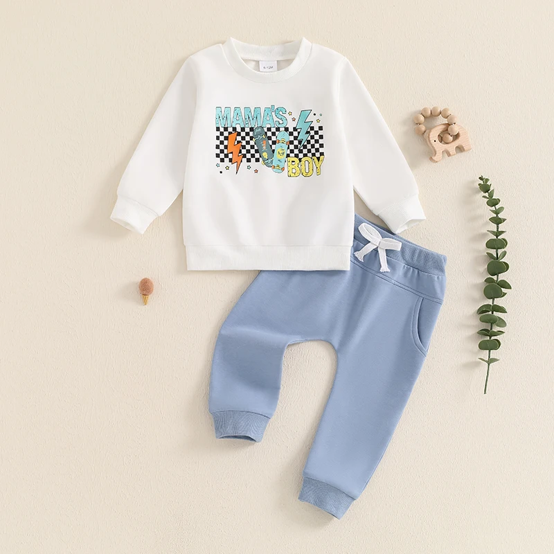 Комплект одежды для мальчиков из 2 предметов Топ с длинным рукавом круглым