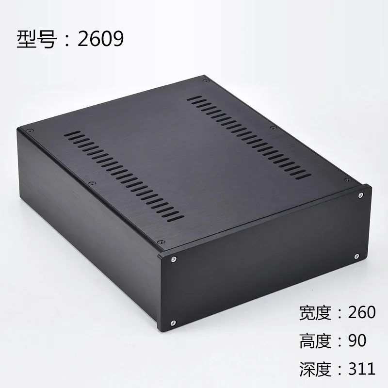 

BRZHIFI Multi-use BZ2609 Aluminum Case For DIY Audio Power Amplifier Enclosure Custom Instrument Computer Chassis With Radiators