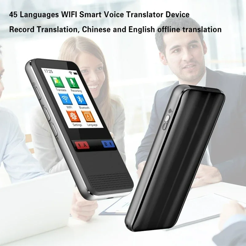 

Портативный Умный переводчик голоса W5, 2022, 43 языка, Wi-Fi, записывающий переводчик, китайский и английский автономный переводчик