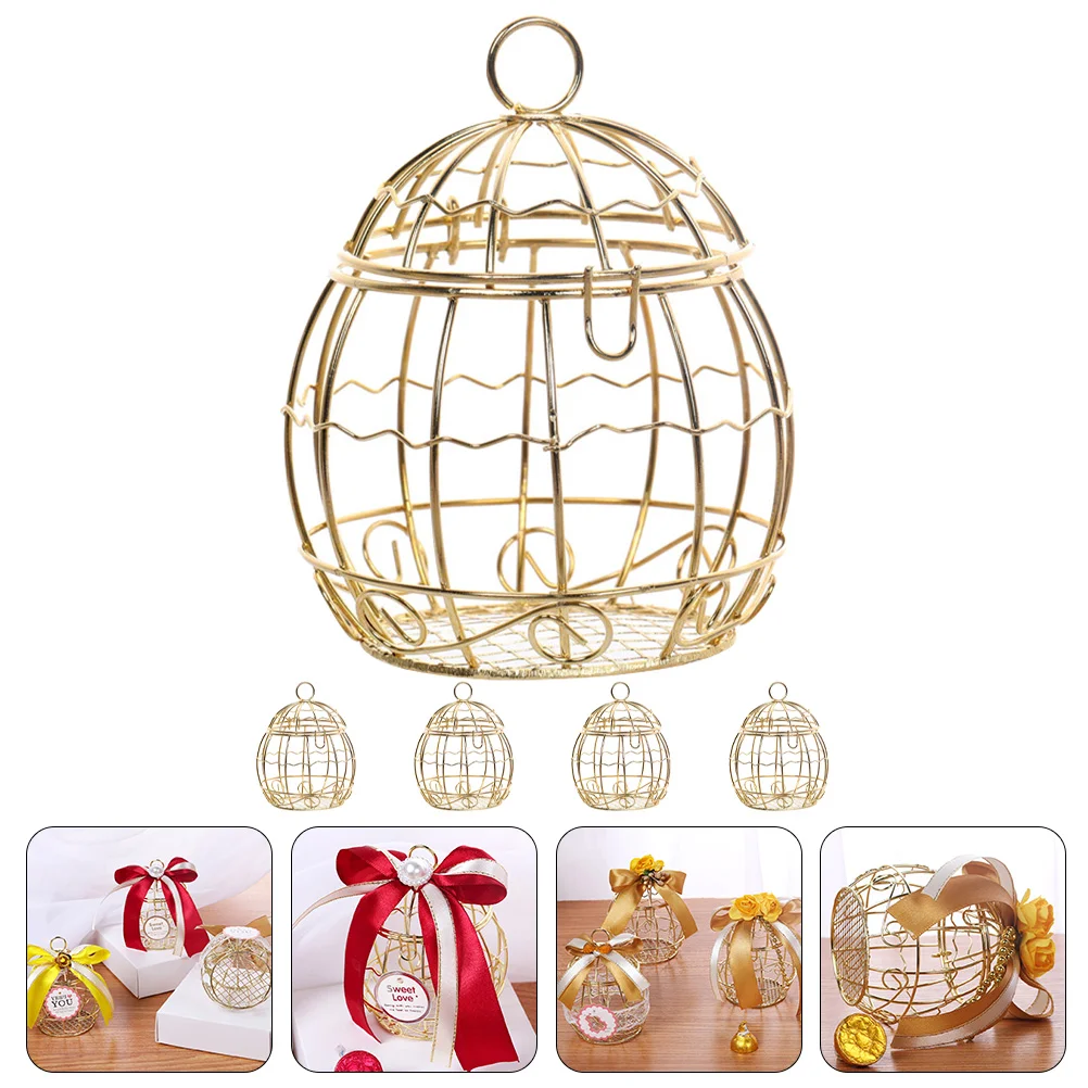 

5pcs Birdcage Candy Box Candy Packaging Box Iron Wedding Gift Packaging Box