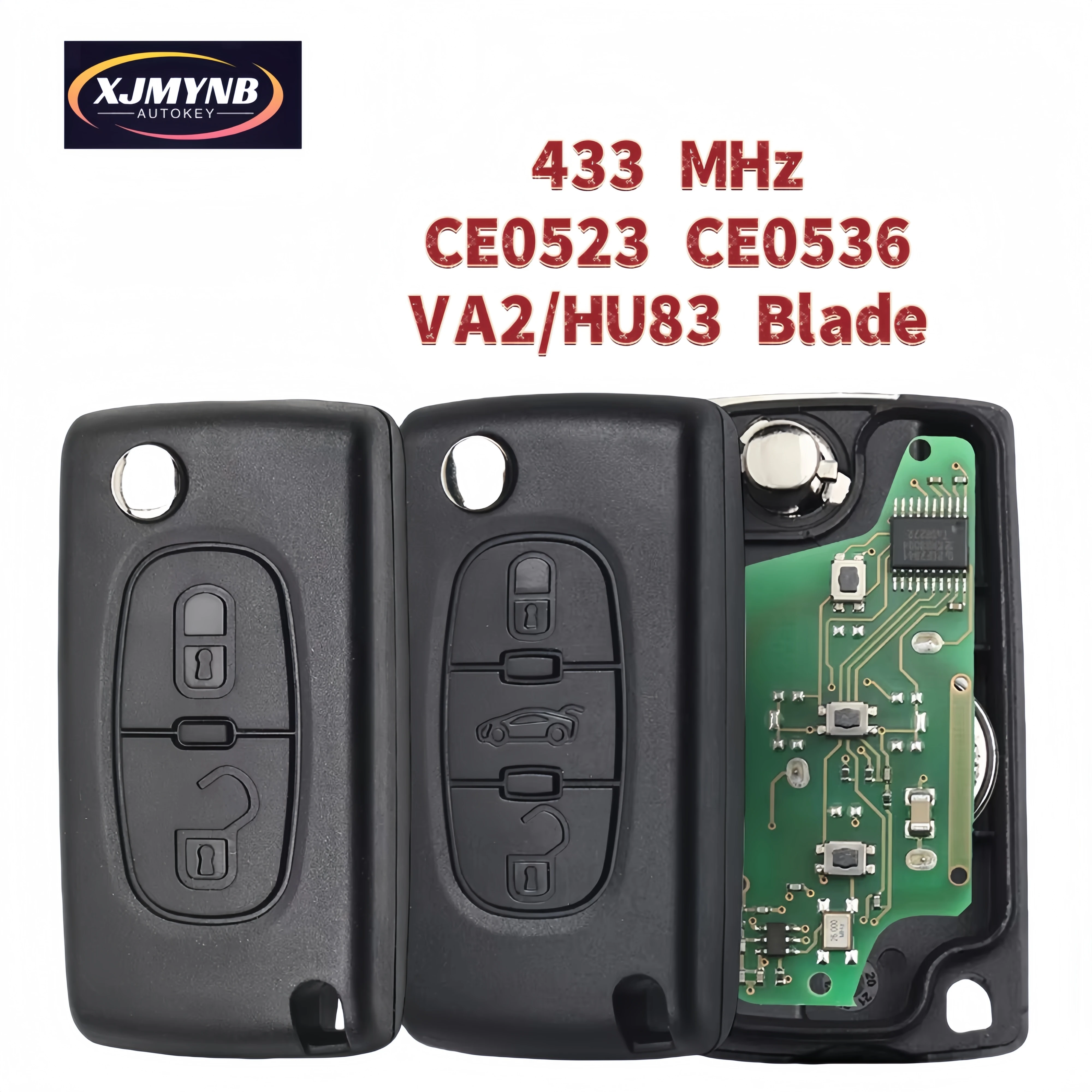 XJMYNB удаленный автомобильный ключ для Peugeot Cle llave 207 307 407 CITROEN C1 C2 C3 C4 C5 Berlingo 433 МГц ID46