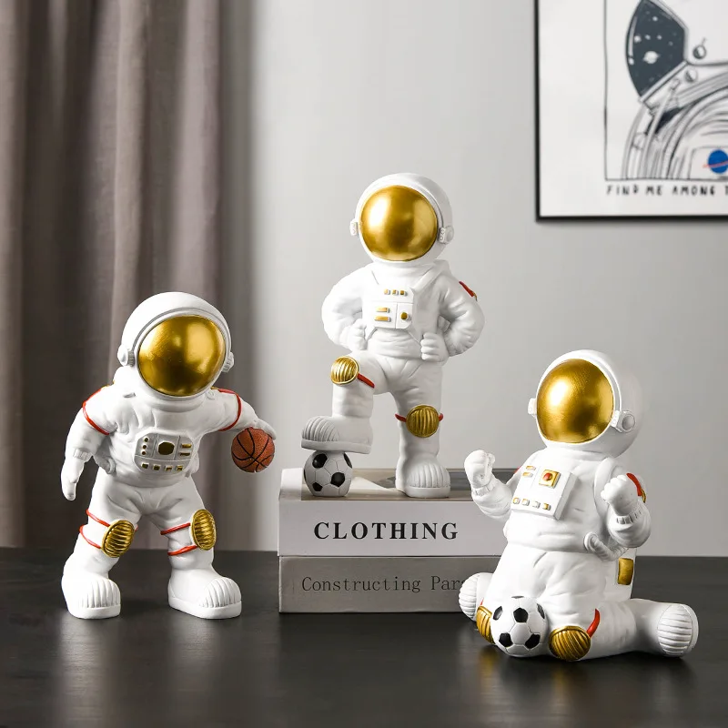 

Astronaut Figurine Resin Spaceman Sculpture Nordic Home Decoration Living Children's Room Ornament Cosmonaut Figurines Gift